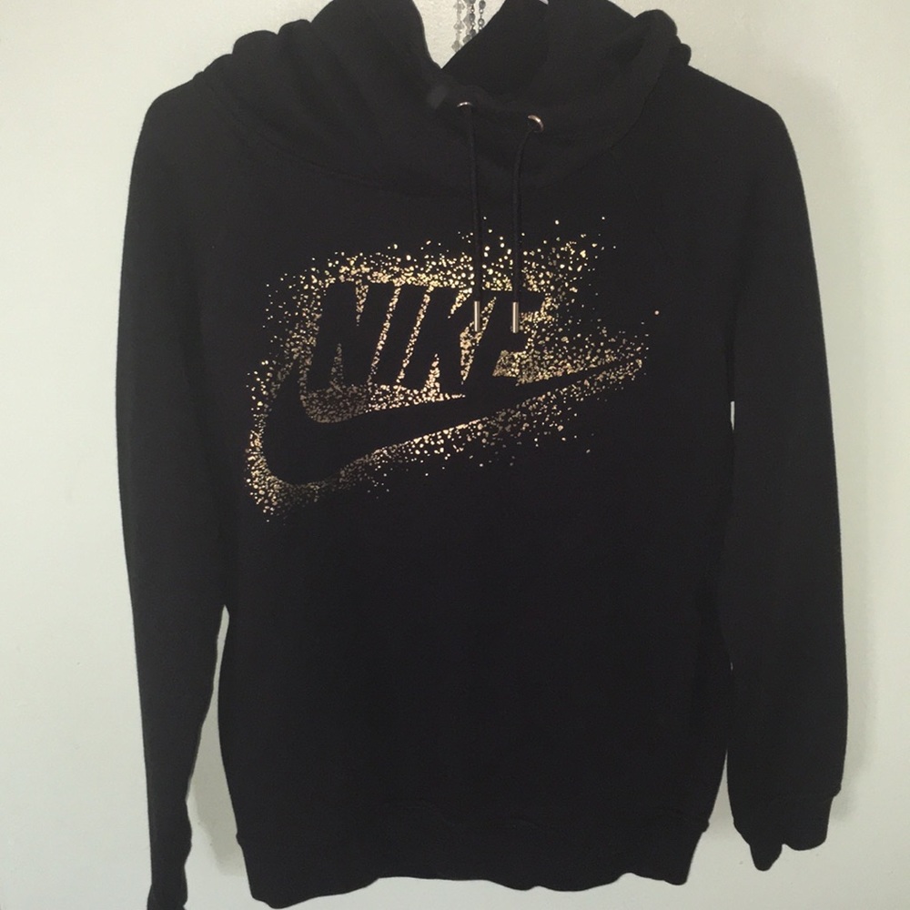 Black and Gold Glitter Nike Hoodie